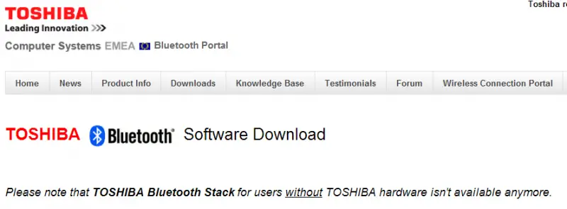 Как удалить toshiba bluetooth stack